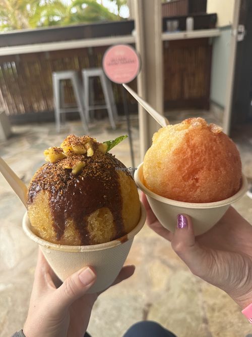 Mangonada on left  at Hula Scoops in Lahaina