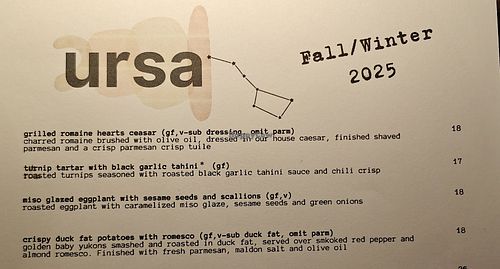 The 4 vegan menu options at Ursa Kitchen in Mammoth Lakes