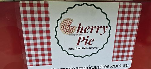 Logo on the pop up van that attends markets at Cherry Pie - American Dessert Pies in Melbourne