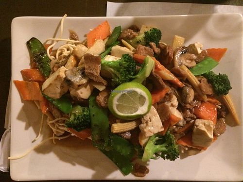 I tried this tasty dish a few months ago... The crispy noodle dish plus! One of my favorites. at My Thai Vegan Cafe in Boston