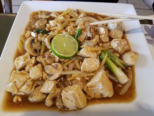 Ginger Tofu at My Thai Vegan Cafe in Boston