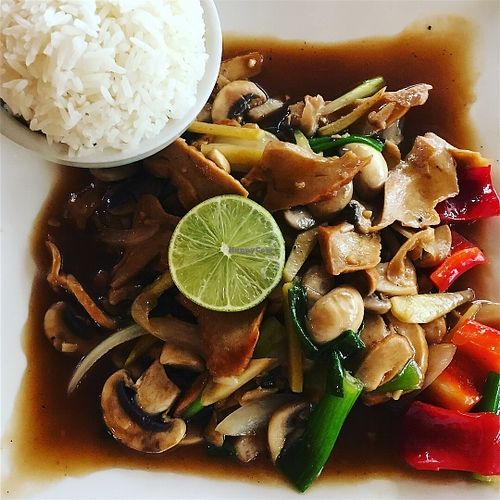 Ginger Chicken at My Thai Vegan Cafe in Boston