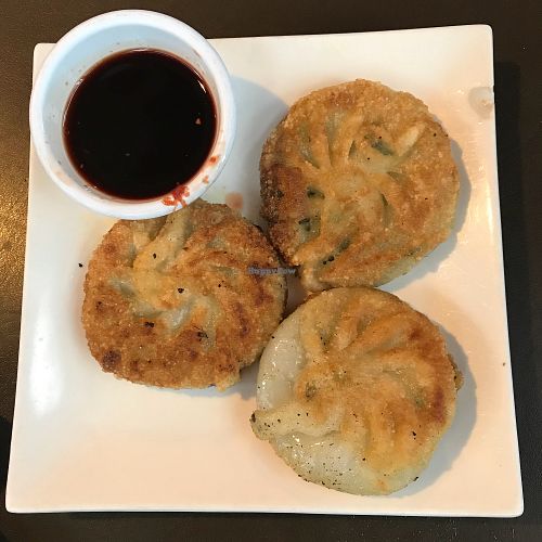Scallion dumplings at My Thai Vegan Cafe in Boston