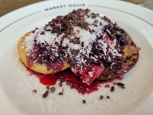 Cherry Ripe pancakes at Farm Girl Paddington - Market Halls in London
