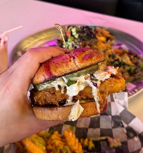Nashville Hot Chik at The Dirty V Plant-Based Noshery in Raleigh
