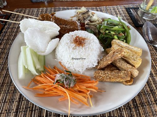 Nasi champur with tofu and tempeh  at Ketut's Warung in Ubud