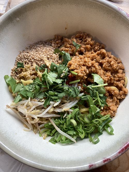 No broth ramen   at Luckyman Noodles in Milan