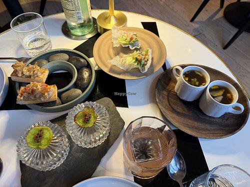 Vegan tasting menu appetizers   at Abacá in San Francisco