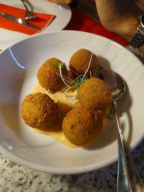 Mushroom aracini - vegetarian at Hasthi in Newcastle