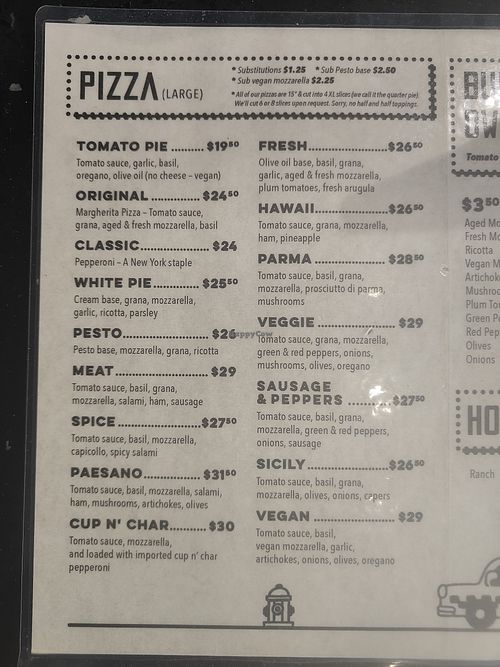 Menu at Straight Brooklyn Pizza - GASTOWN in Vancouver