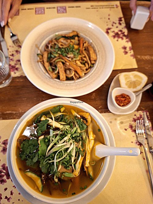 Vegane Pho Suppe und Udon mit Tofu at PHO - Authentic Vietnamese Cuisine in Athens