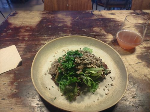 Creamy oyster mushroom toast at Café Ojo in Odense