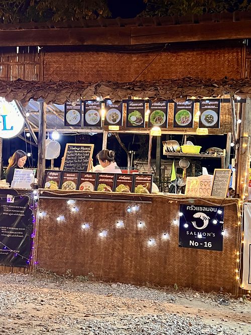 Stall with vegan dumplings   at Memories of Chiang Mai in Chiang Mai