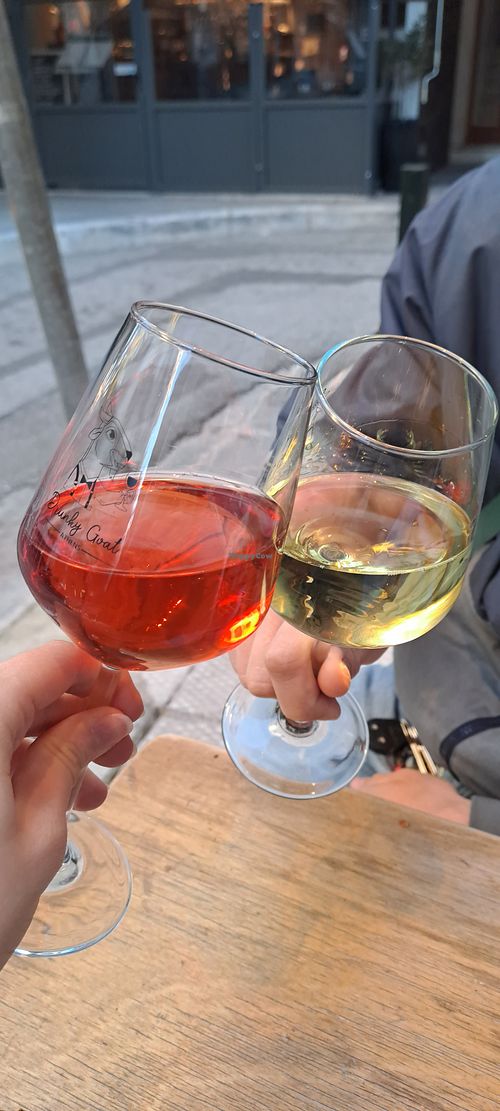 Rosé and white wine at Drunky Goat in Athens