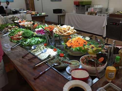 Salad buffet. at Recanto Vegetariano in Sao Paulo