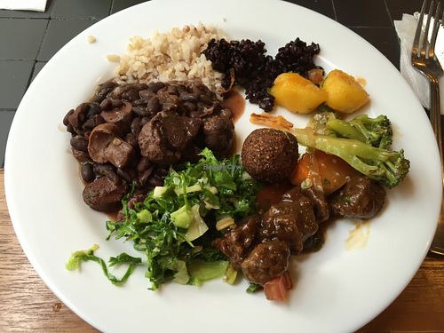 Some of the options of the buffet. at Recanto Vegetariano in Sao Paulo