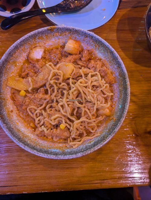 Spicy Vegan ramen (half consumed hehe) at Matsuri Izakaya on Mill in Tempe