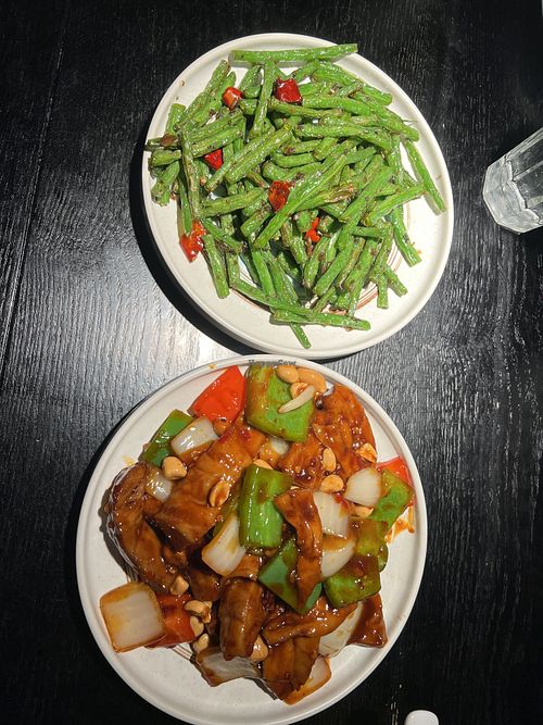 Kung pao mock chicken and green beans   at 太鲜 Fresh Feast Restaurant in London