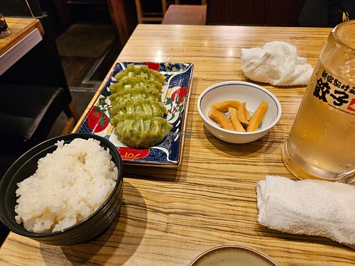 Vegan gyoza at Shinjuku Hikeshi Gyoza in Tokyo