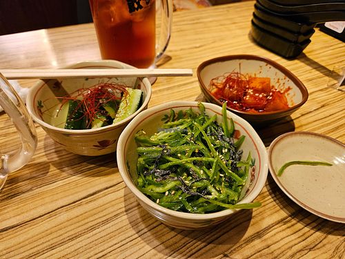 Vegan sides at Shinjuku Hikeshi Gyoza in Tokyo