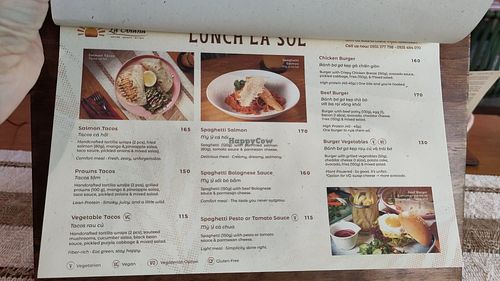 Menu at La Solana Coffee - Brunch - Eatery - Work space in Hoi An