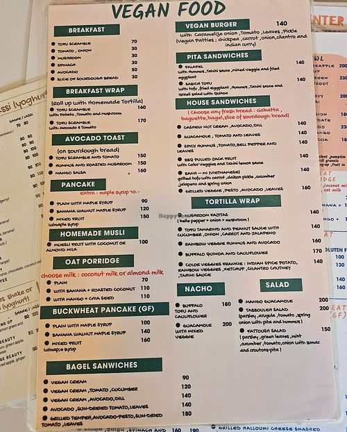 You can take a look at the menu attached at Aleena Minimart in Krabi