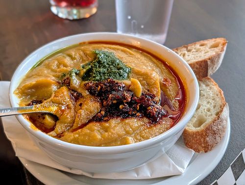 Soup of the day: vegan squash at Halcyon Brewing Company in Seattle