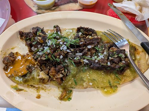 Vegan Huarache w/ Catcus at La Chaparrita Taqueria in Chicago
