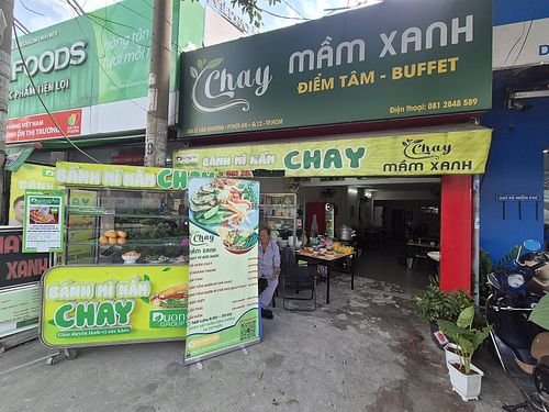 Front of store at Chay Mầm Xanh in Ho Chi Minh City