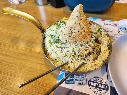 Amritsari Aloo Aur Chole Biryani at 𝗞𝗮𝗶𝗹𝗮𝘀𝗵 𝗣𝗮𝗿𝗯𝗮𝘁 - Pure Vegetarian Restaurant in Pondicherry in Pondicherry