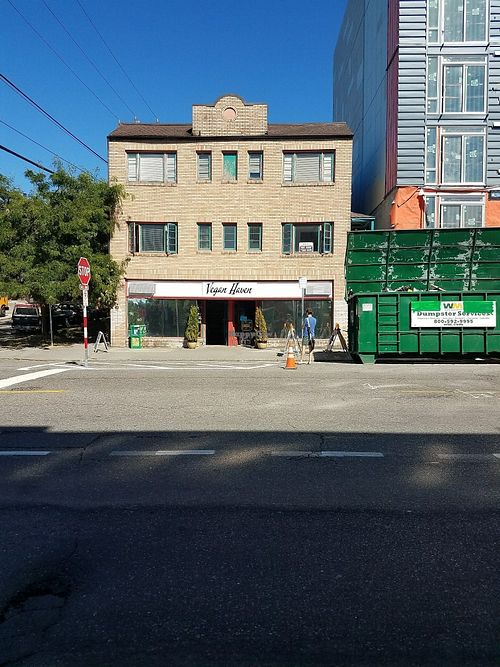 Happy to support this place! at Vegan Haven in Seattle