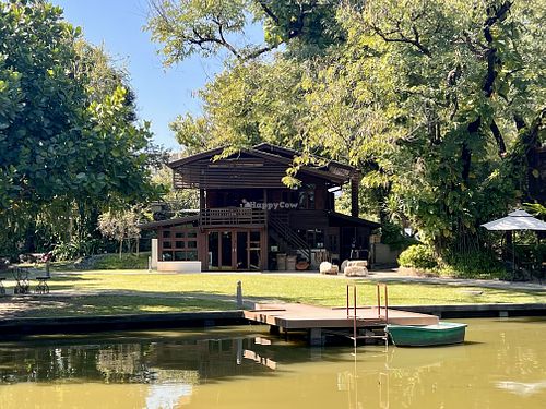 Cafe and pond   at Early Owls in Chiang Mai
