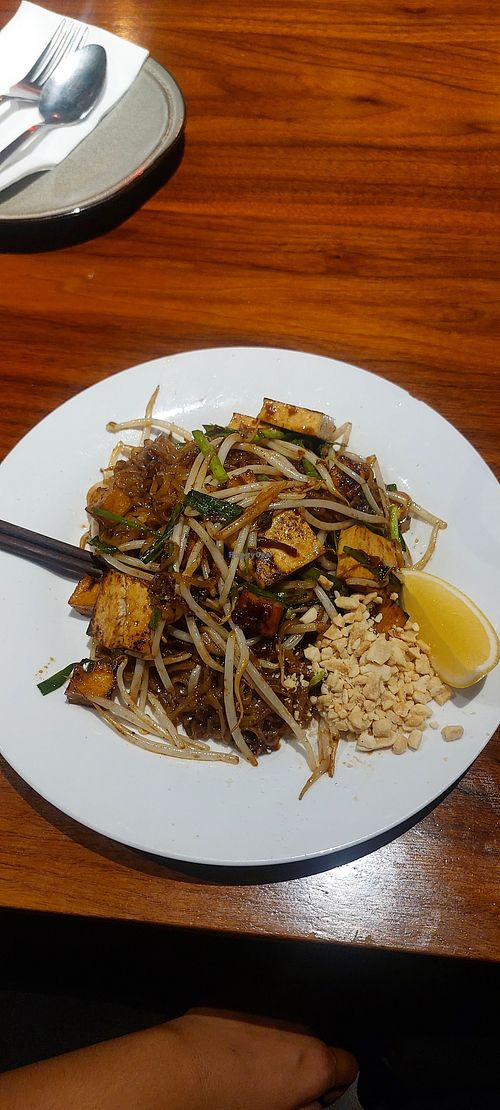 Vegan pad thai with tofu at Fullmoon Bar & Restaurant in Fortitude Valley