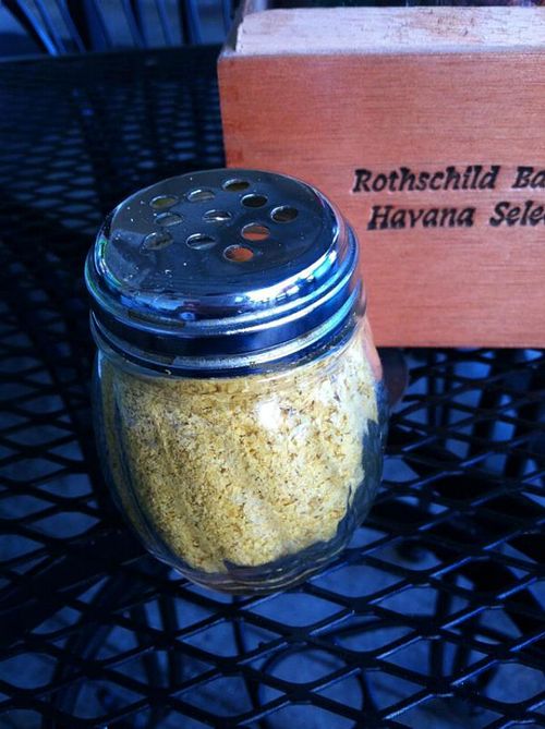 Nutritional yeast shaker! at Torpasta - Devine Pastabilities in San Diego