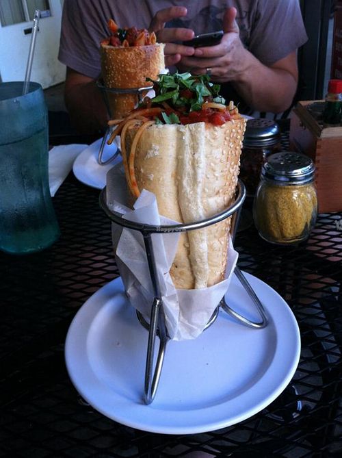 Meatball torpasta made vegan at Torpasta - Devine Pastabilities in San Diego