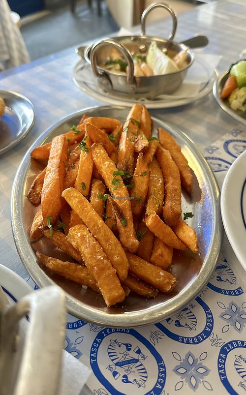 Fried sweet potatoes   at Tasca Zebras  in Lisbon