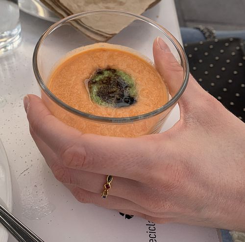 One of the delicious tapas on the tour at Vegan Tour Madrid in Madrid