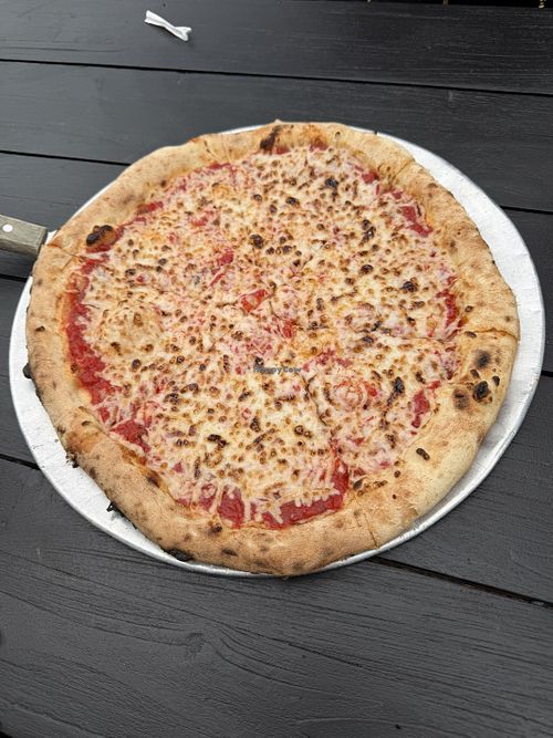 Vegan cheese wood fire pizza   at Coastal Crust James Island in Charleston