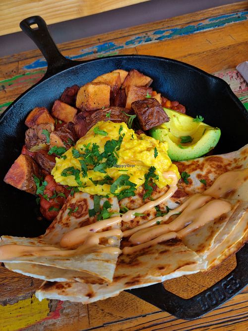Vegan huevos rancheros at TownHall in Cleveland