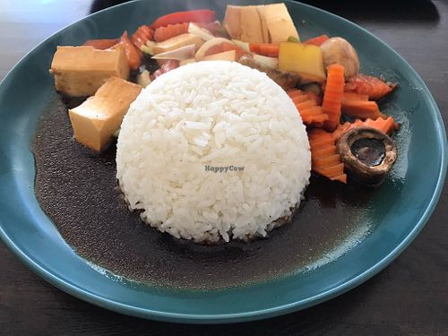 Second course: Tofu, rice and vegetables. at Bowl Delight in Tunbridge Wells