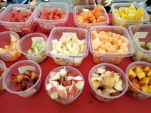 Angelo Ranch has great fruit and lots of samples at Melrose Place Farmers Market in West Hollywood