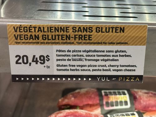Vegan pizza  at YUL Pizza in Dorval