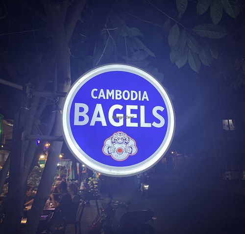 Sign  at Cambodia Bagels - Street 13  in Phnom Penh