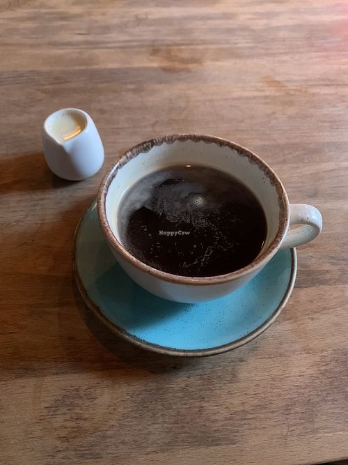 Coffee w/ oat milkk  at Arts Picturehouse Cafe in Cambridge