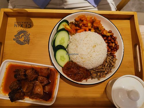 Vegetarian Nasi Lemak (with vegetarian mutton) very close to the original at Ci Xin Signature - Damansara Utama in Selangor