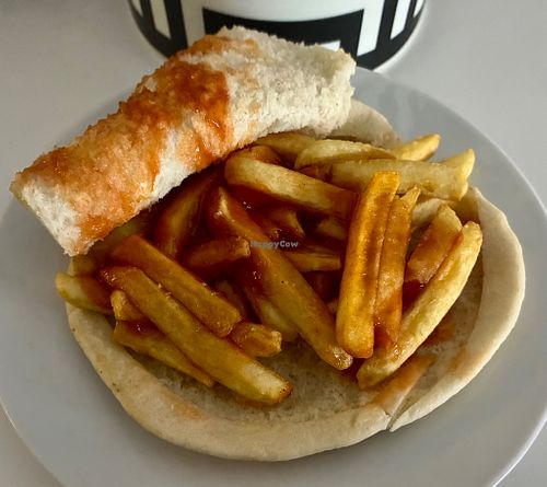 Fries sandwich  at Falafil Al Rabiah Al Khadra - Al Barsha in Dubai