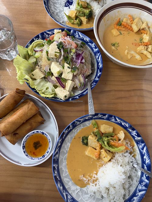 Penang curry, spring rolls and noodle salad   at The Gourmet Thai Epsom in Auckland