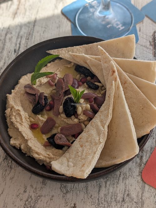 pita and hommus with toppings at Cable Beach House in Broome