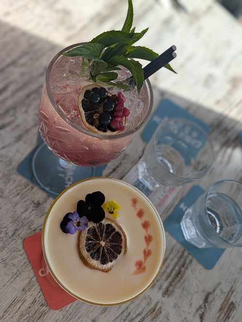 vegan cocktails (including aquafaba foam!) at Cable Beach House in Broome