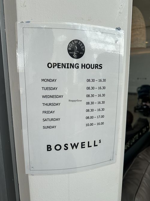 Opening time  at Boswells Cafe in Newport